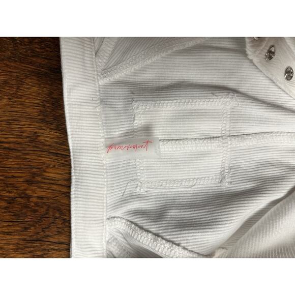 Free People Mareea Henley We The Free Ribbed Button Long Sleeve M NWOT Ivory - Picture 6 of 8